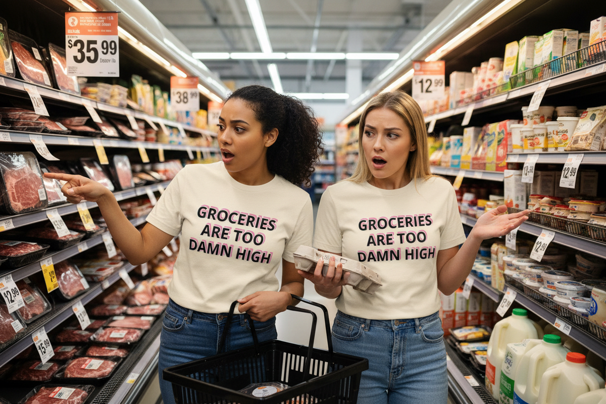 Groceries Are Too Damn High Tee | Cost of Living Statement Shirt